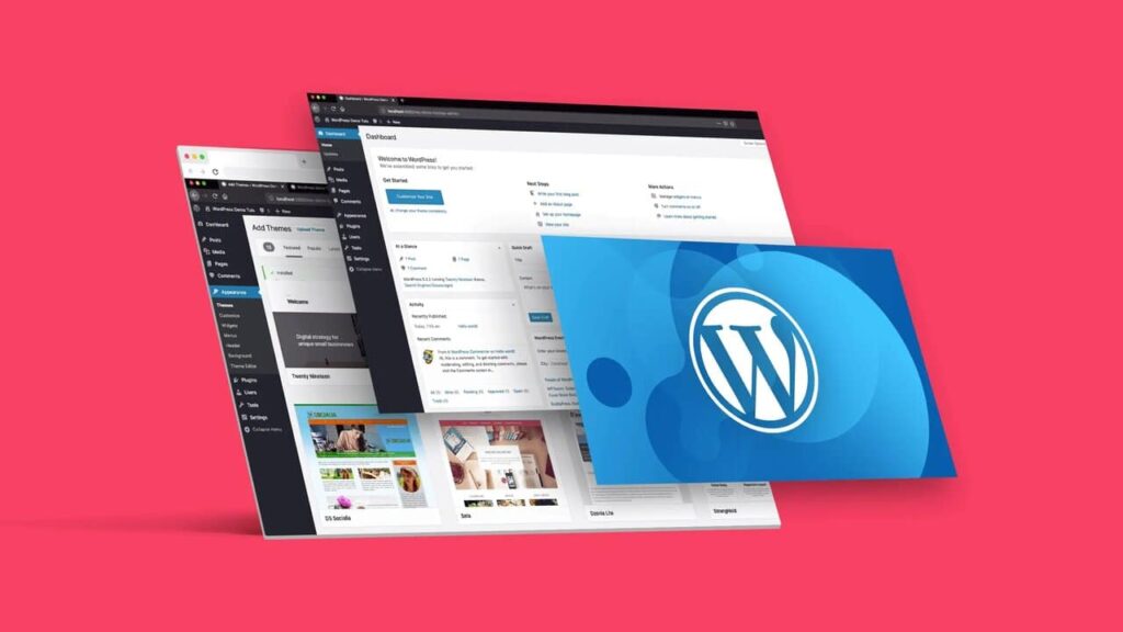 Paginas com telas do WordPress