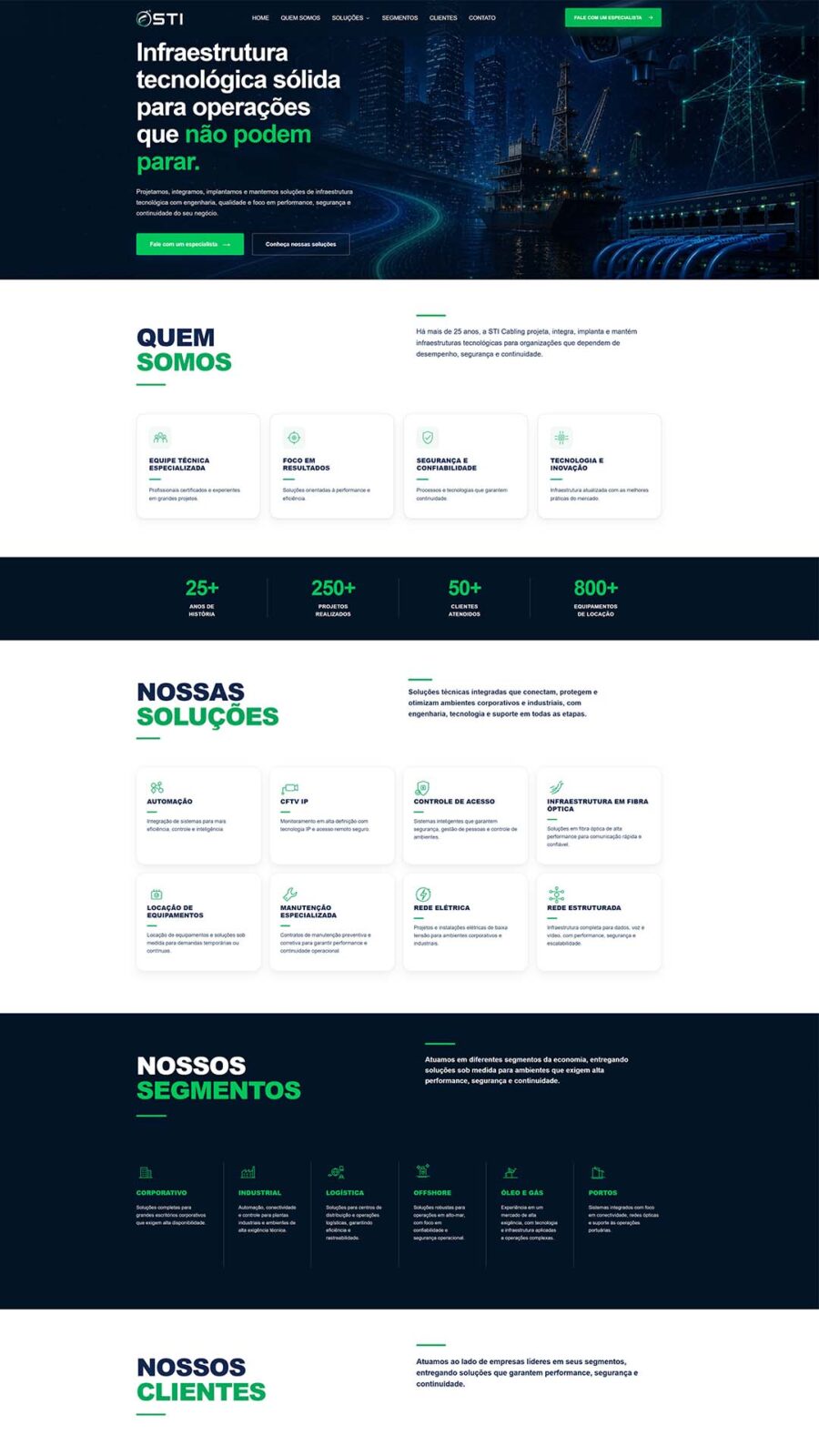 Criação de site infraestrutura predial