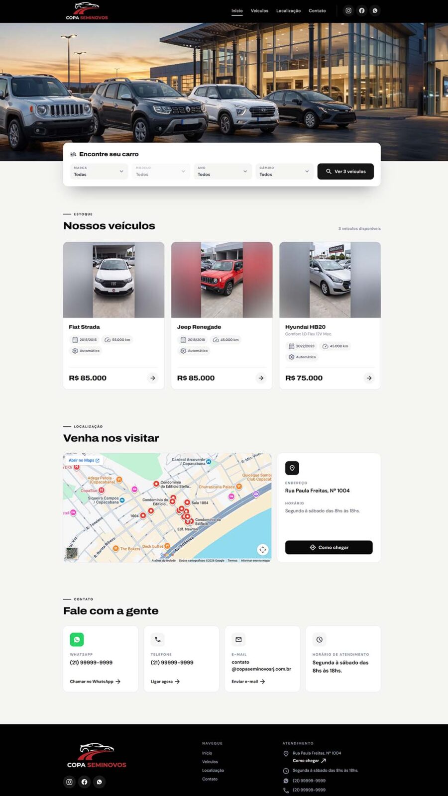 Criação de site loja de veículos